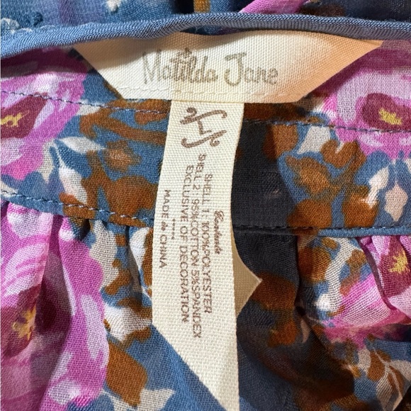 Matilda Jane Pink and Blue Sheer Floral Dress. The Nines. Size L. Great Cond - Picture 6 of 15
